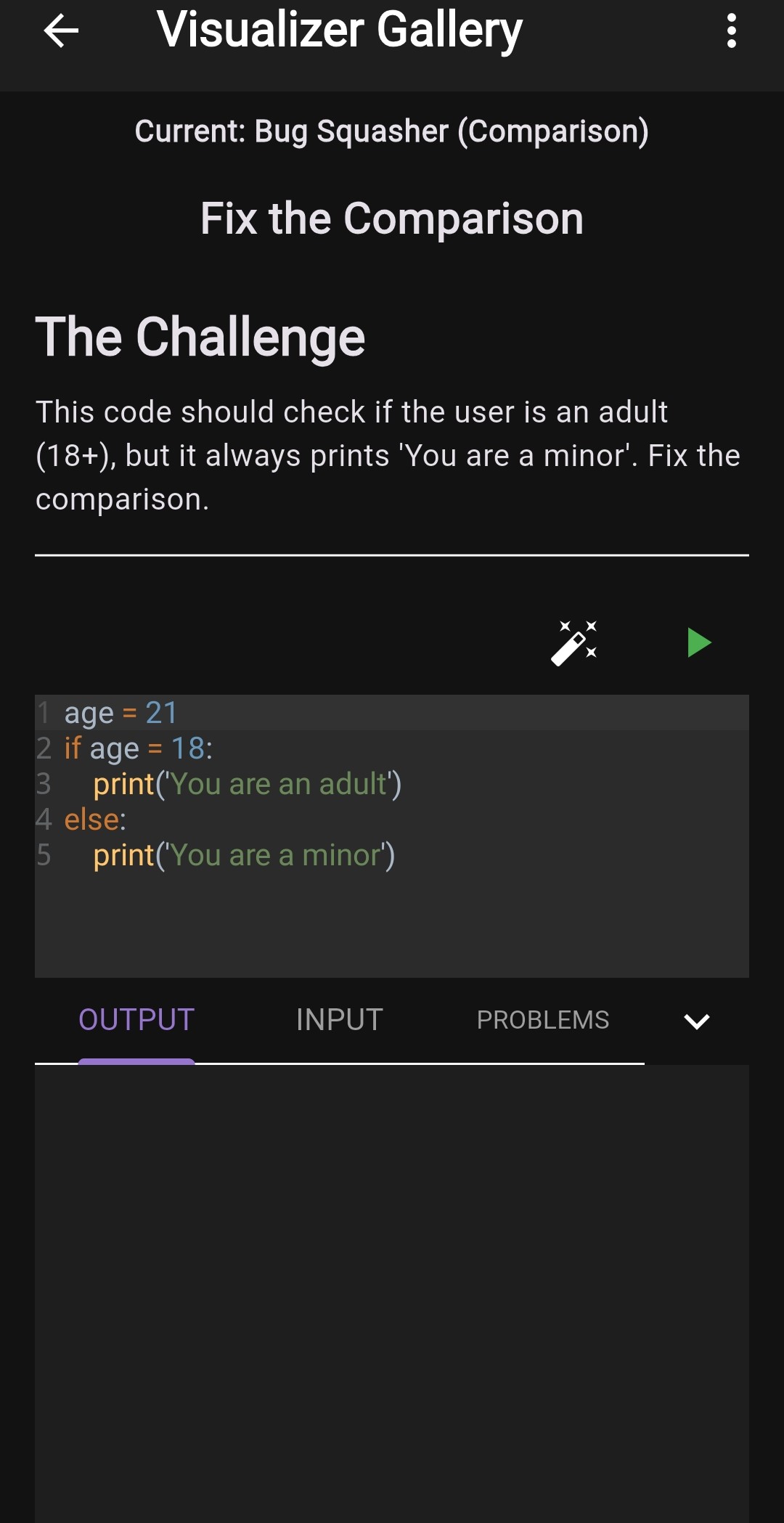 Bug Squasher Visualizer UI - Gamified Mastery